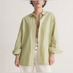 Madewell Light Green 100% Cotton Poplin Shirt